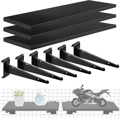 3 Pcs Gridwall Shelf with Metal Brackets, Visualizer, Workbench and Bitchenette by ALFFUN