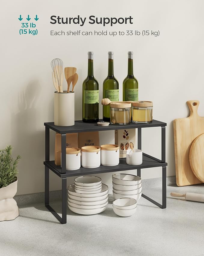 SONGMICS Cabinet Organizer Shelf, Kitchen Storage, Spice Rack, Expandable - Image 5