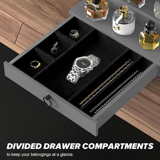 upcessory Cologne Organizer for Men, 4 Tier Black Wood Perfume Organizer - Image 2