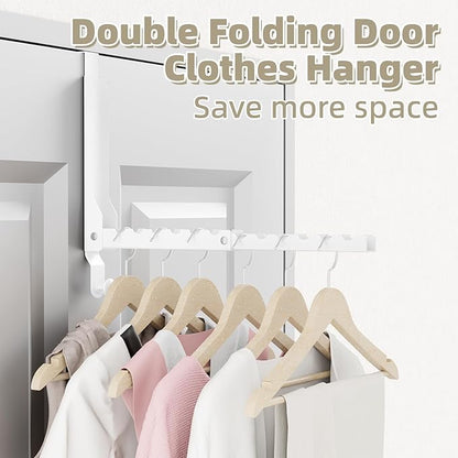 Over The Door Hanger Folding Clothes Drying Rack, Double Fold Hanging Door - Image 3