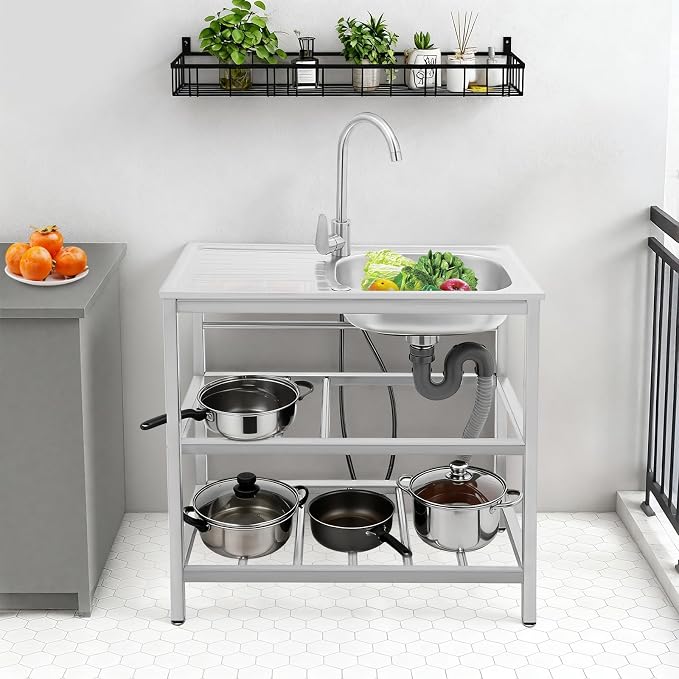 30" Stainless Steel Sink Kitchen Utility Sink - Image 2