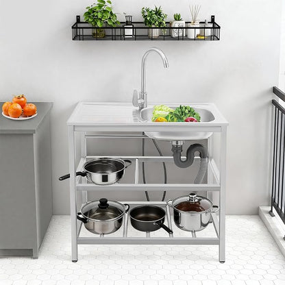 30" Stainless Steel Sink Kitchen Utility Sink - Image 2