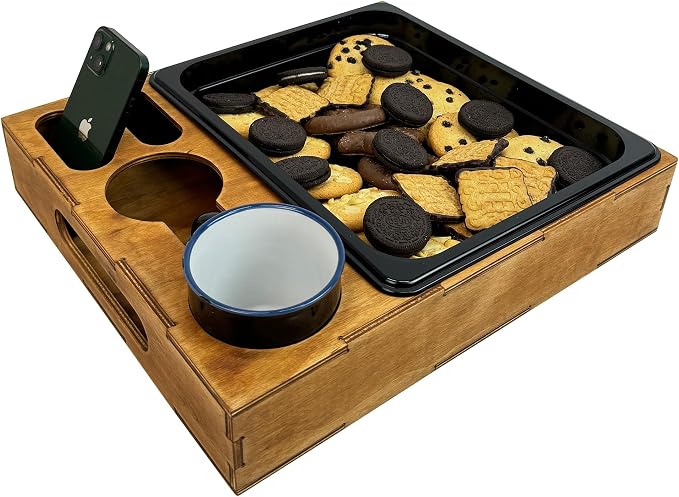 Wooden Serving Tray with Cup Holder by ROSTMARYGIFT