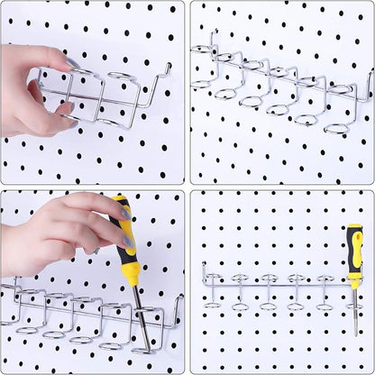 Hotop 2 Pieces Pegboard Screwdriver Holder Peg Board Tool Utility Hooks - Image 3