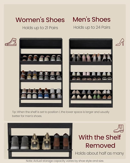 VASAGLE Custos Collection Shoe Organizer, Adjustable Dividers, Shoe Cabinet - Image 6