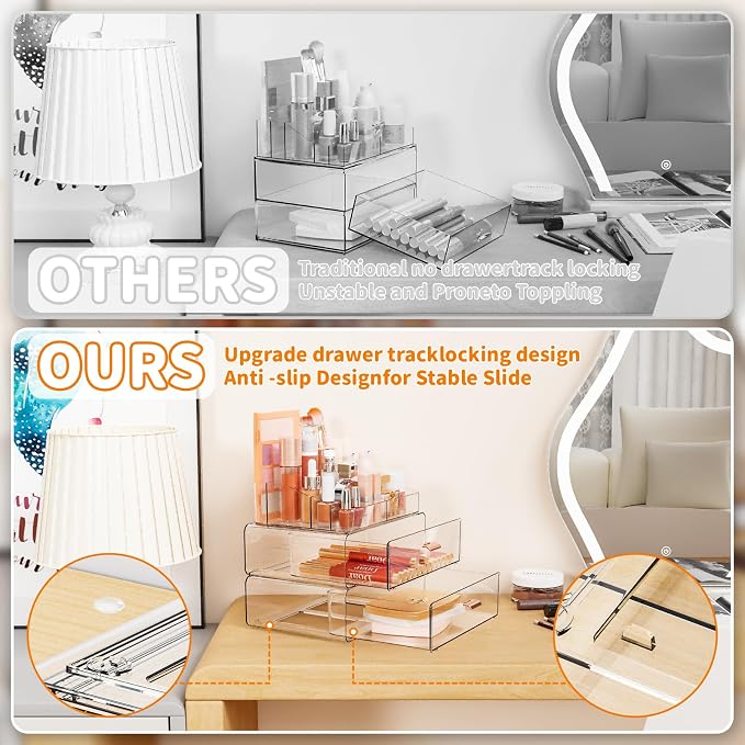 Yieach Clear Acrylic Makeup Organizers Countertop - Image 6