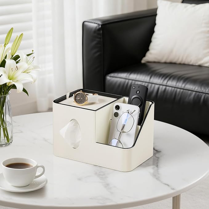 PU Leather Square Tissue Box Cover - Image 3