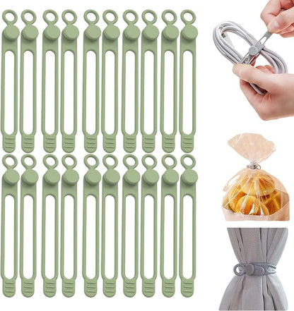 Data Cable Organizer, Silicone Cable Ties Reusable by Viwgnxy