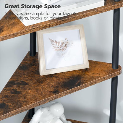 HOOBRO Corner Shelf Stand, Industrial 5-Tier Corner Bookshelf - Image 9