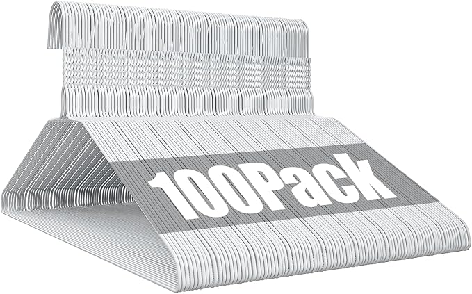 Wire Metal Clothes Hangers Bulk 100 Pack, 16 Inch 12 Gauge Standard Size by Fotoumgl