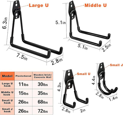 32 Pack Steel Garage Hooks Heavy Duty, Utility Wall Mount Hook - Image 3
