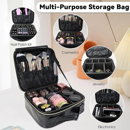 Travel Makeup Bag Makeup Cosmetic Train Case Organizer Portable Storage Bag - Image 6