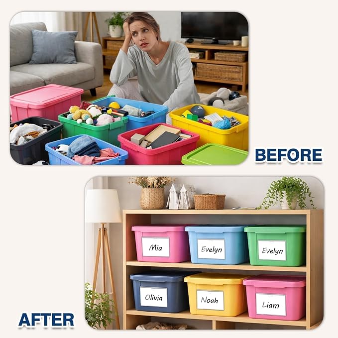 H4D 24 Pack labels for Storage Bins, Waterproof & Removable Labels for Storage - Image 5