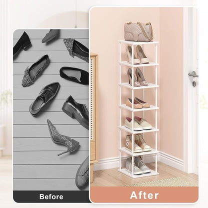 Bamboo Free Standing Shoe Rack Shelf Multi Tier Tall Wooden Stackable Shoes - Image 4