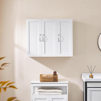 Yaheetech 3-Door Wall Mounted Bathroom Storage Cabinet, Laundry Room, a Roomy - Image 2