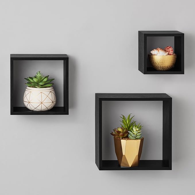 Modern Wood Cube Shelf Set, Office | Perfect - Image 3