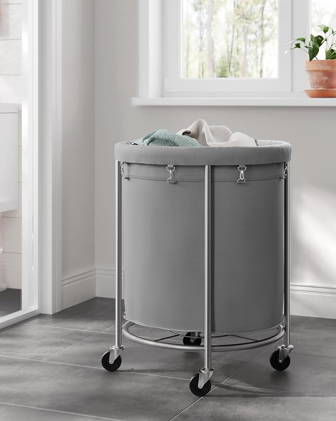 SONGMICS Laundry Basket, Rolling Steel Frame - Image 9