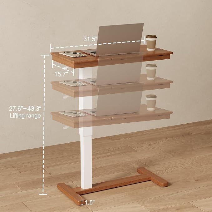 Solid Wood Overbed Bedside Table - Image 2