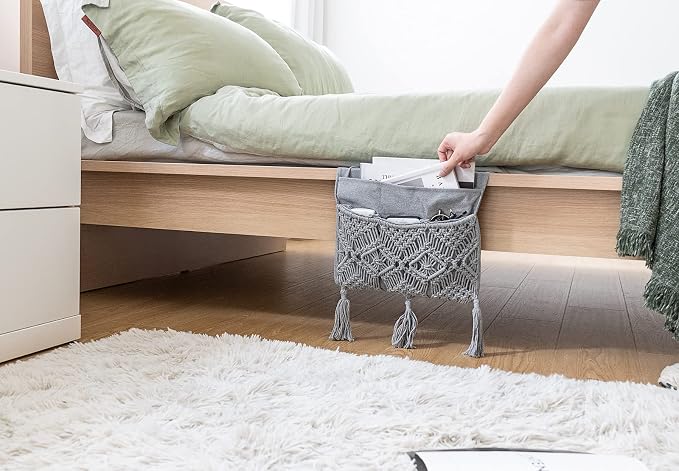 Mkono Macrame Couch Organizer Remote Control Caddy Sofa Armrest Armchair - Image 3
