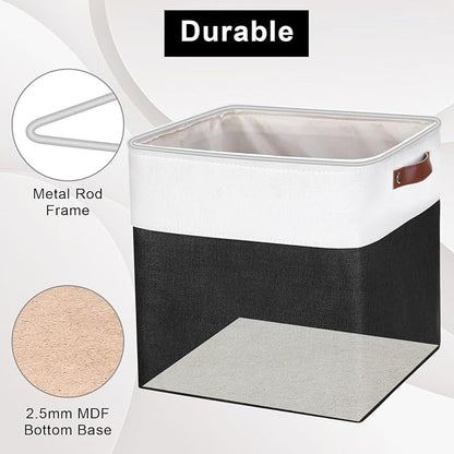 13x13 Cube Storage Bins, Collapsible Fabric Storage Box, 4 Pack Closet Baskets - Image 4