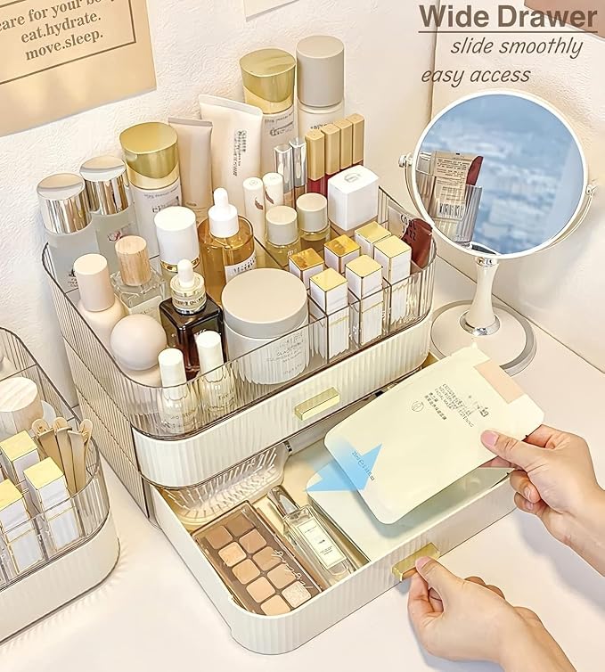 Makeup Organizer with Stackable Drawers, Bathroom Countertop Vanity Organizers - Image 3