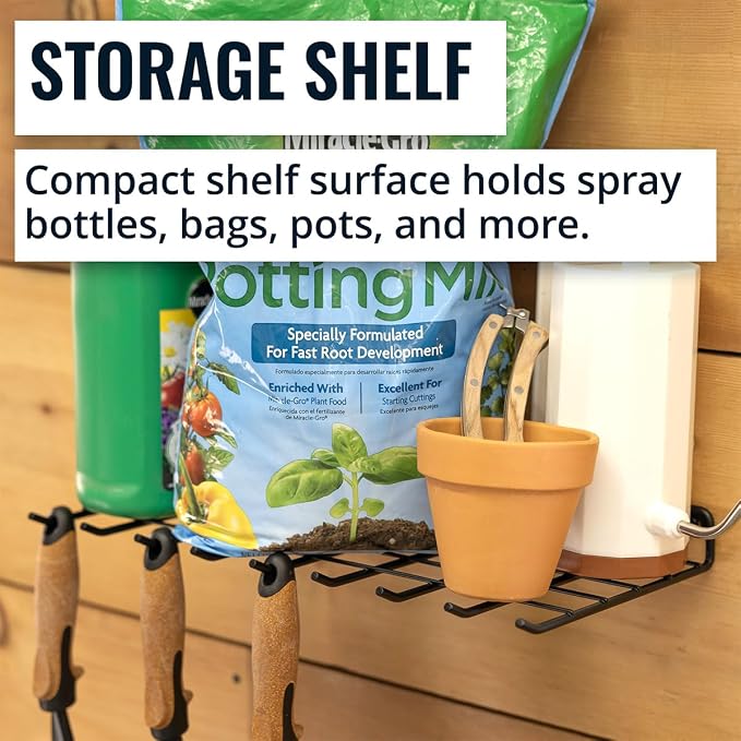 StoreYourBoard Gardening Hand Tools Organizer, Wall Mount Storage Shelf - Image 3