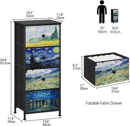 Narrow Dresser for Bedroom Slim 4 Drawer Dresser Vertical Storage Tower Unit - Image 3