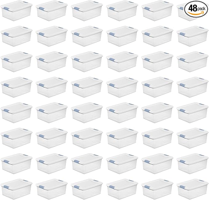 Sterilite 48-Pack Latching Box, Under Bed Storage Bins by Sterilite
