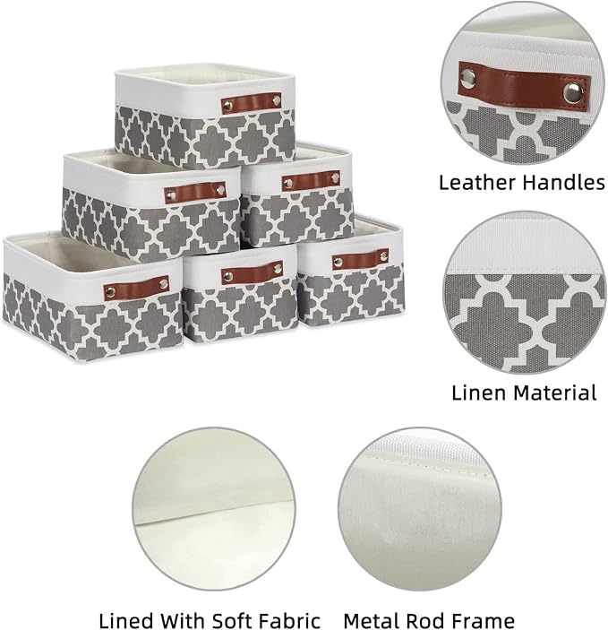 HNZIGE Small Baskets Fabric Storage Baskets Storage Bins - Image 2