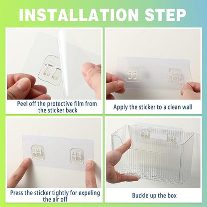 SiliFine 8 Pcs Storage Organizer Bins Wall Mounted Organizer Basket Plastic - Image 5
