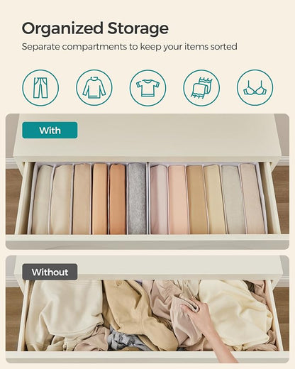 SONGMICS Set of 6 Large Size Wardrobe Clothes Organizers, 6-Compartment - Image 3