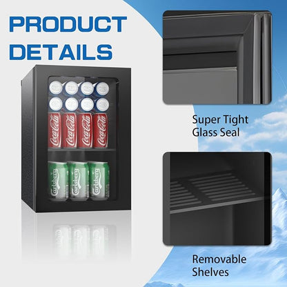 Compact Freestanding Beverage Refrigerator, 24 Can/0.9 Cubic Feet Mini Fridge - Image 2