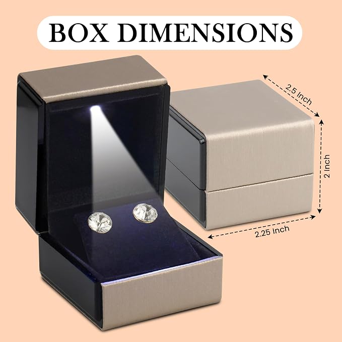 Novel Box Square Shaped Gold Earring Box - Image 2