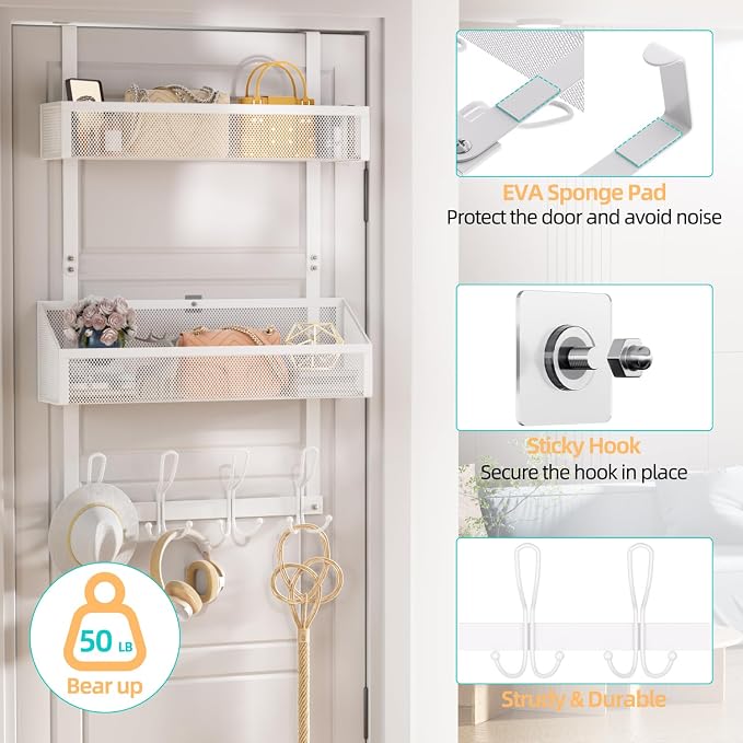 12-Hook Over Door Organizer - Image 2