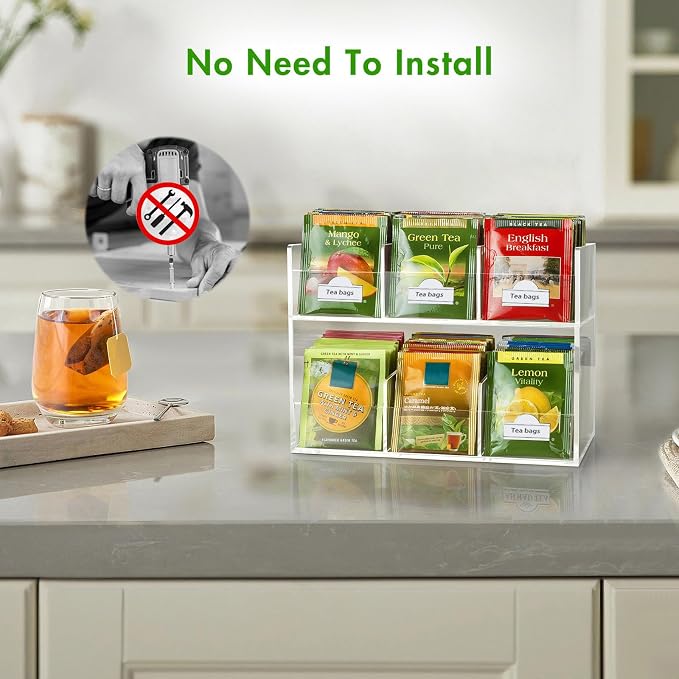 BEYGORM Acrylic Tea Bag Organizer - Image 2