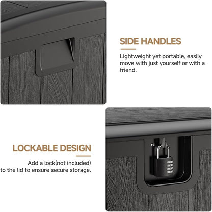 JEKO&JEKO 110 Gallon Outdoor Storage Box, Large Plastic Deck Box - Image 4