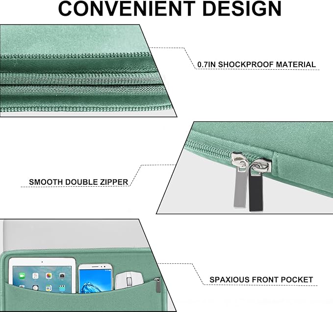 Laptop Sleeve Case 15.6 inch, Shockproof Protective Laptop Cover Carrying - Image 3