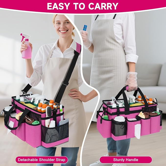 Cleaning Caddy Bag, Extra Large Cleaning Supplies Organizer - Image 5