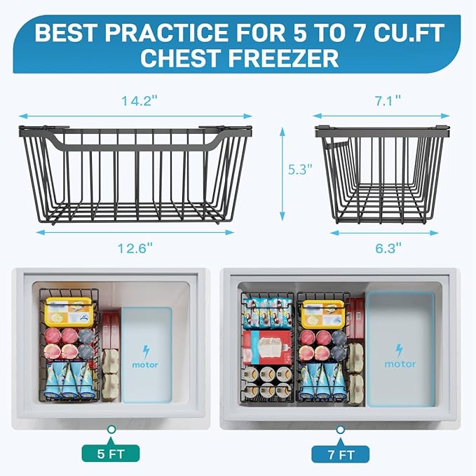 SUNALLY Freezer Organizer Bins, 8 Pack Stackable Chest Freezer Organizer - Image 2