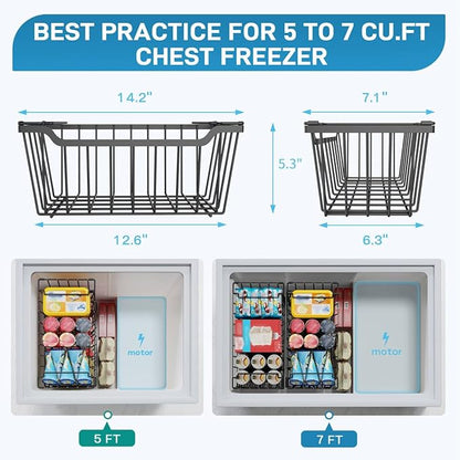 SUNALLY Freezer Organizer Bins, 8 Pack Stackable Chest Freezer Organizer - Image 2