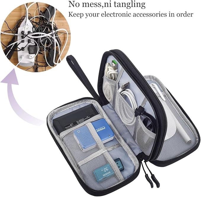 CAAORDKSO Electronics Organizer Travel Bag, Small Cable Organizer Case - Image 7