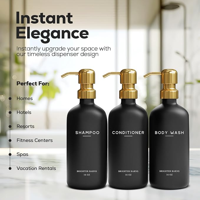 Luxury Shampoo and Conditioner Dispenser Set by Brighter Barns - Image 2