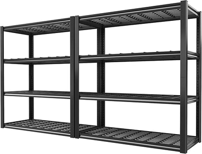 40" W Heavy Duty Garage Shelving Unit Load 2200Lbs, 4-Tier Reinforced Metal by REIBII