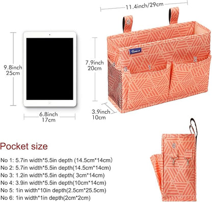 Surblue Bedside Caddy Hanging Bed Organizer Storage Bag Pocket - Image 5