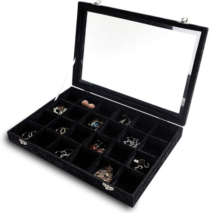 Frebeauty 24 Grid Earring Holder Organizer Tray, Jewelry Organizers and Storage by Frebeauty