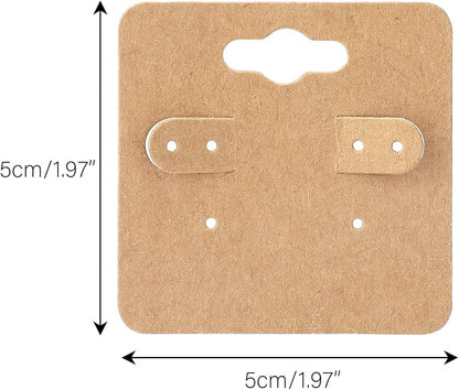 joycraft 100Pcs Earring Display Holder Cards, 2 Inch Brown Earring Hanging Cards - Image 2