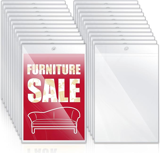 100 Pcs Clear Plastic Furniture Tags Holders Bulk 4 x 6 Inch by Unknown