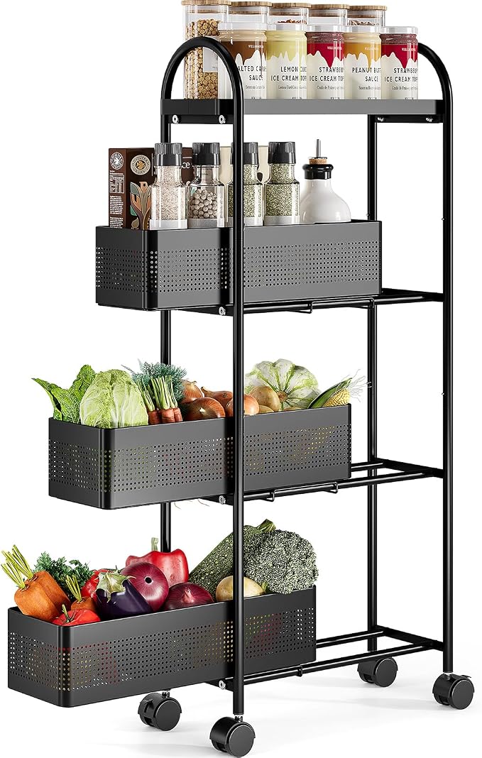 KINGRACK 4-Tier Slim Storage Cart by KINGRACK