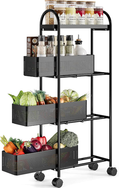 KINGRACK 4-Tier Slim Storage Cart by KINGRACK