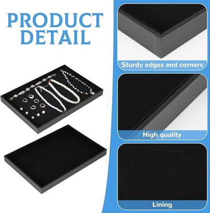 10 Pcs Velvet Stackable Jewelry Tray Showcase Display Jewelry Organizer Tray - Image 3